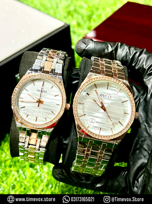 GUCCI STONE COUPLE WATCHES