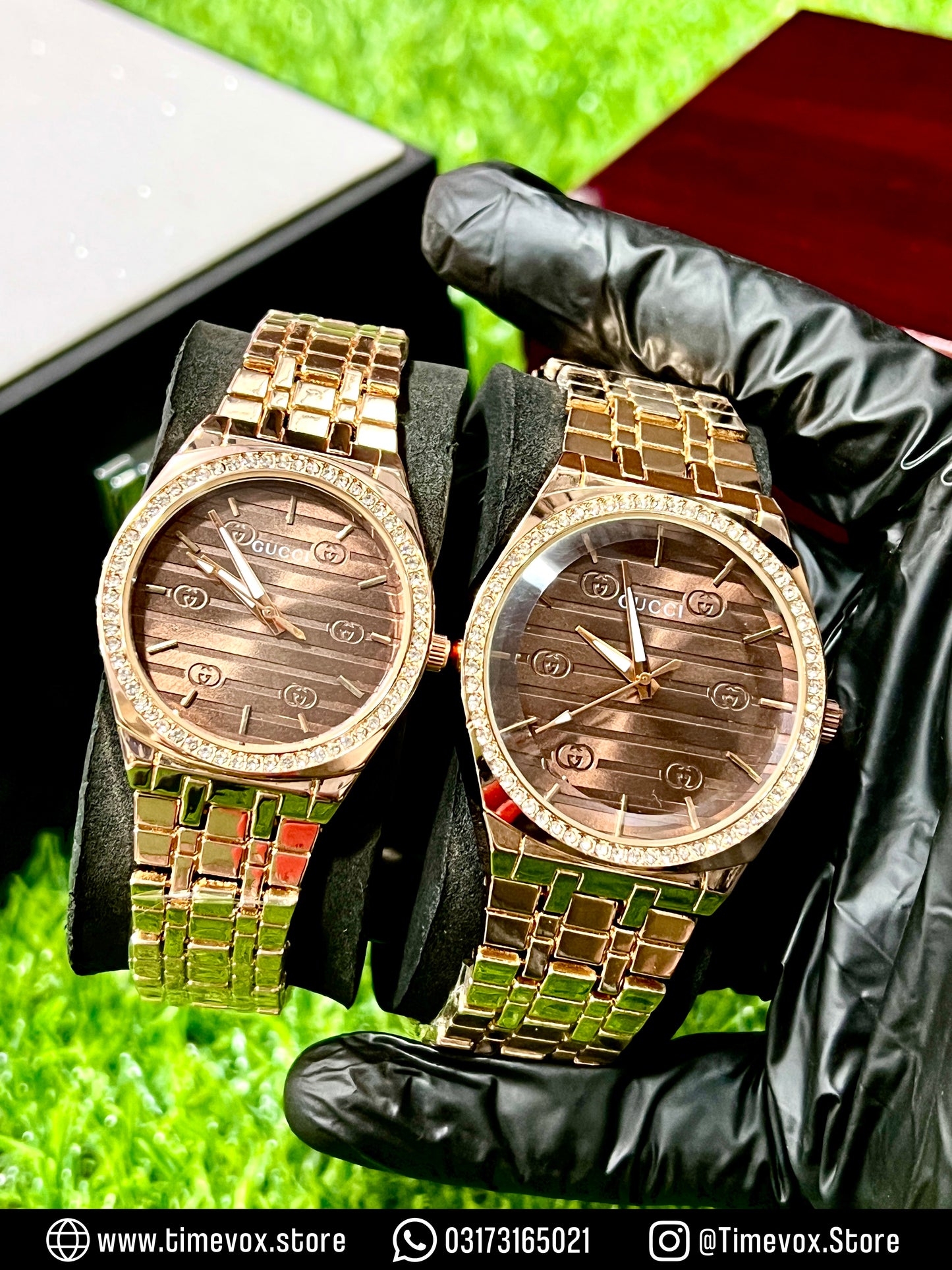 GUCCI STONE COUPLE WATCHES