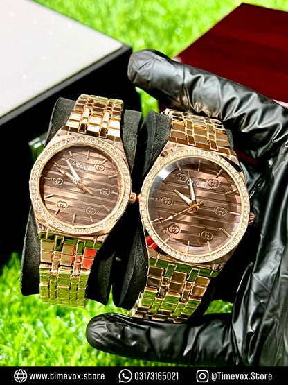 GUCCI STONE COUPLE WATCHES