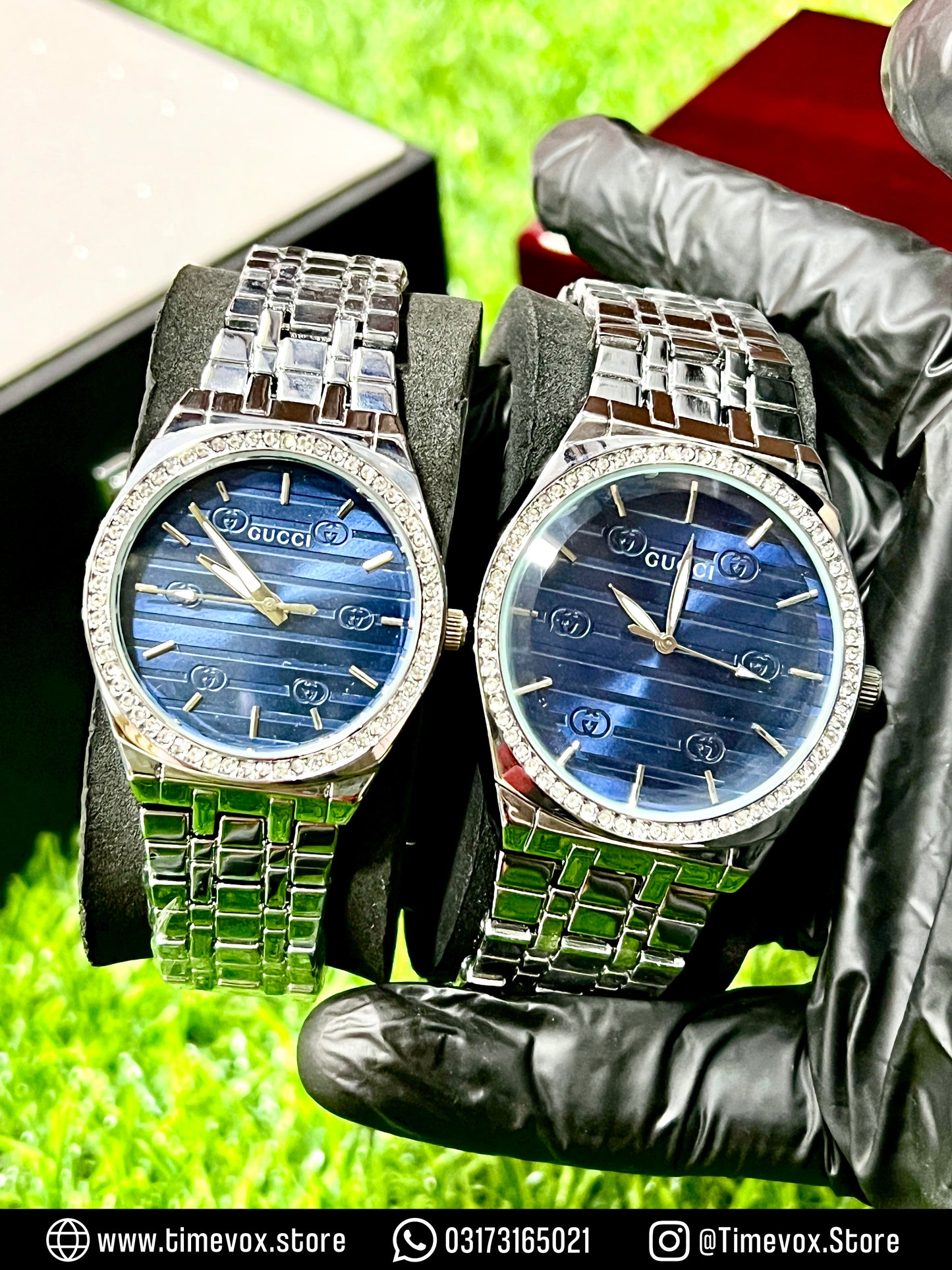 GUCCI STONE COUPLE WATCHES