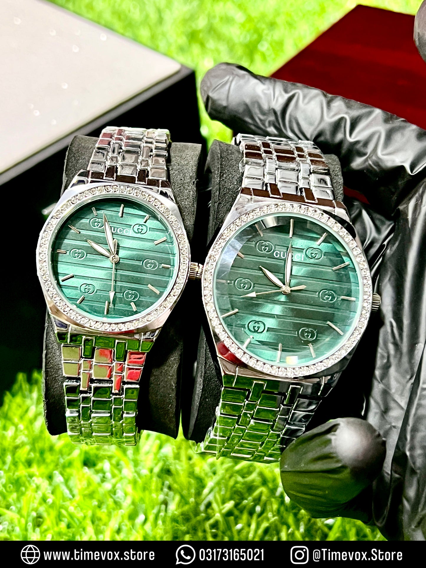 GUCCI STONE COUPLE WATCHES