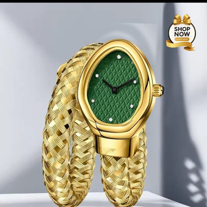 Ladies Snake Bangle Watch