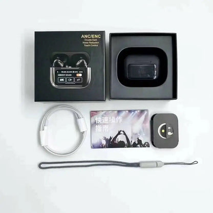 Premium Airpods With LCD - BLACK
