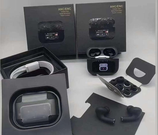 Premium Airpods With LCD - BLACK