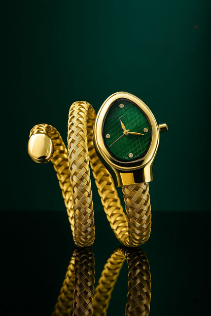 Ladies Snake Bangle Watch