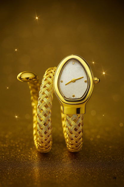 Ladies Snake Bangle Watch